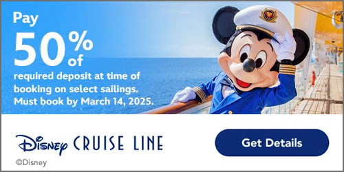 Disney 50% Off Deposit exp 03/14/25